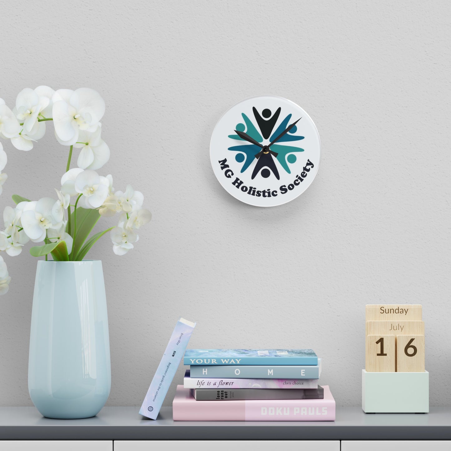 Acrylic MG Holistic Society Wall Clock